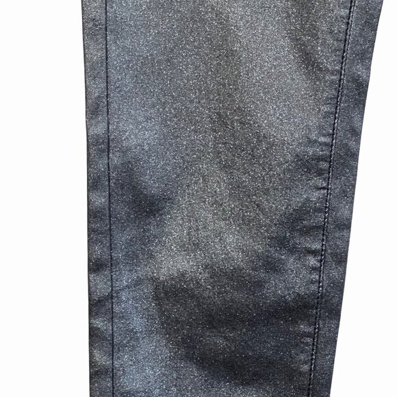 Rebecca Minkoff 10P Black Metallic Sparkly Petite Length Skinny Jeans NWOT's - Picture 7 of 16